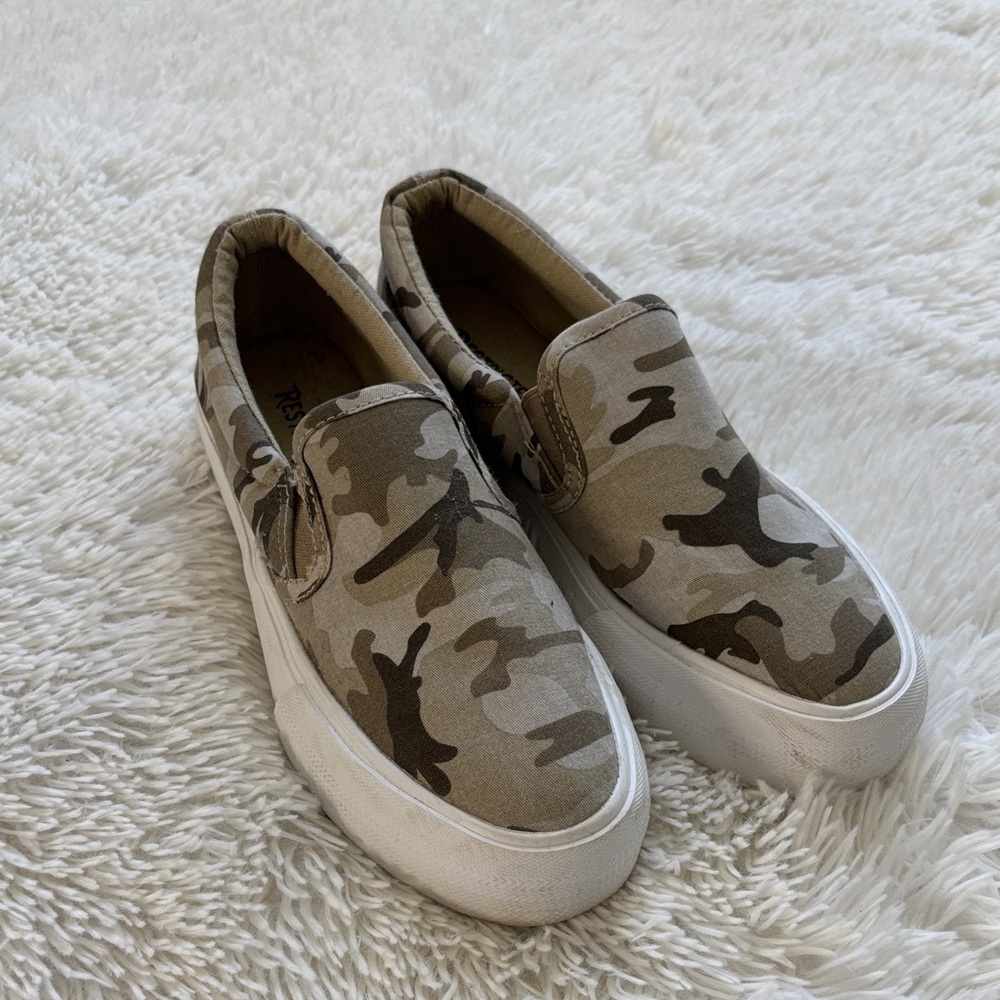 Restricted Camouflage Slip-On Sneakers